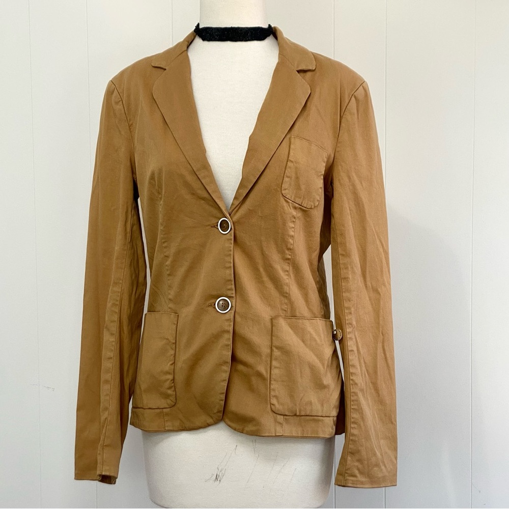 MET Chino & FRIENDS Alina Blazer L Jacket Tan New Italy European Fashion New NWT